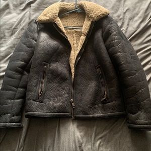 Shearling leather coat